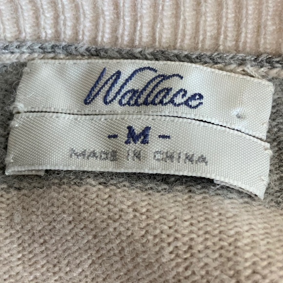 Madewell Wallace Grey Ivory Striped V Neck Soft Wool Blend Tunic Sweater M - Picture 7 of 11